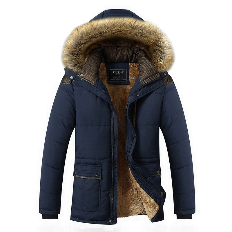 Fur Collar Hooded Coat